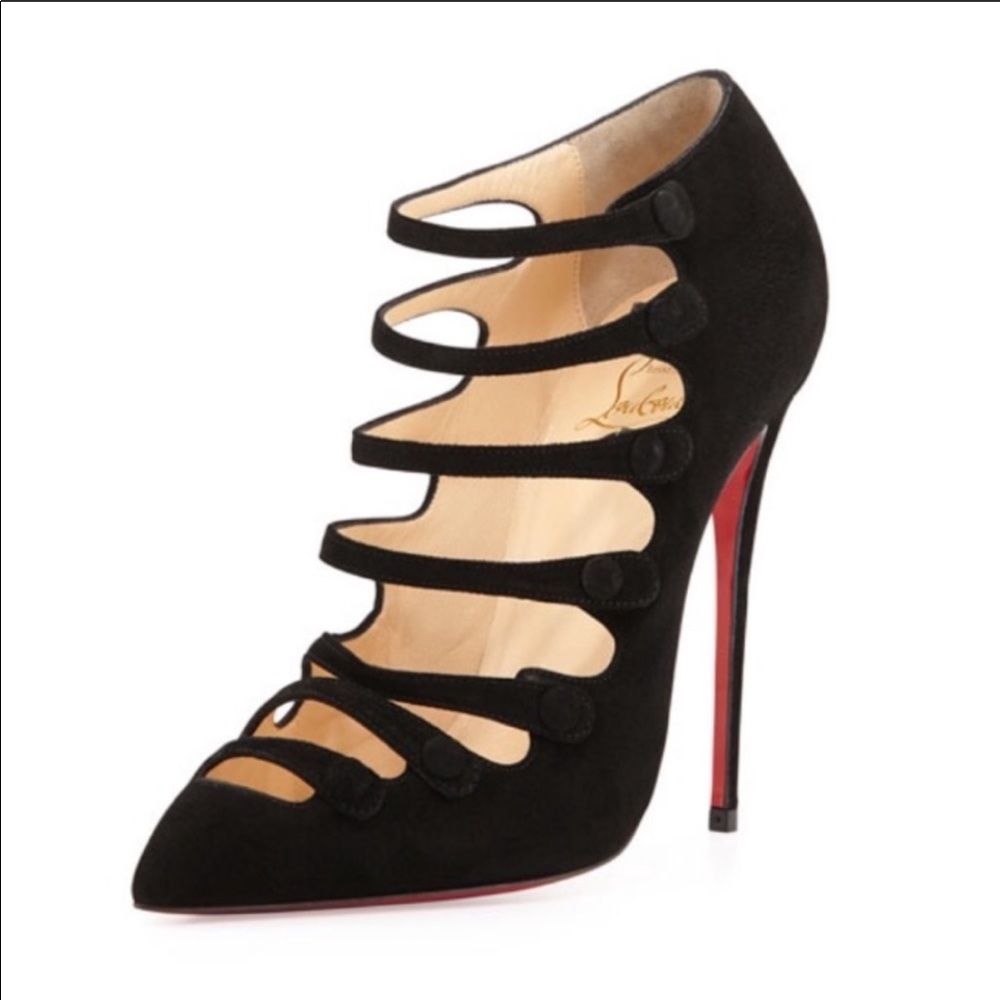 Christian Louboutin Viennana Strappy Suede Booties